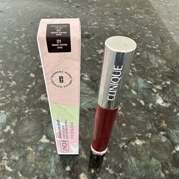 NWT Clinique pop plush creamy BLACK HONEY lip gloss. Unopened. - Picture 2 of 3